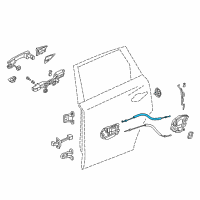 OEM 2017 Acura TLX Cable, Rear Door Lock Diagram - 72633-TZ3-A01