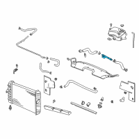 OEM 2000 Cadillac DeVille Radiator Surge Tank Outlet Pipe Assembly Diagram - 25697184