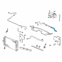 OEM 2005 Cadillac DeVille Radiator SURGE TANK Outlet Hose Diagram - 25673138