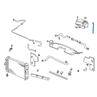 OEM Oldsmobile Aurora Radiator Surge Tank Overflow Hose Diagram - 25665409