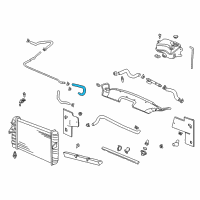 OEM 2003 Cadillac DeVille Radiator SURGE TANK Inlet Hose Diagram - 25672031