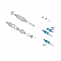 OEM 2000 Lexus RX300 Boot Kit, Front Drive Shaft Diagram - 04438-21062