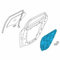 OEM Hyundai Azera Rear Left-Hand Door Module Panel Assembly Diagram - 83471-3V000