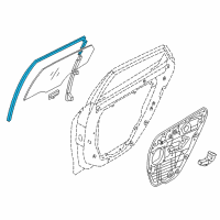 OEM 2017 Hyundai Azera Run-Rear Door Window Glass, RH Diagram - 83540-3V000