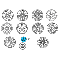 OEM 2017 Lexus ES350 Ornament Sub-Assy, Wheel Hub Diagram - 42603-50370