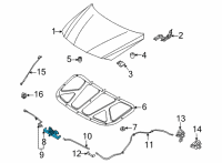 OEM 2021 Hyundai Elantra Latch Assembly-Hood Diagram - 81130-AA000
