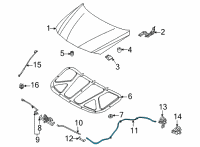 OEM 2022 Hyundai Elantra Cable Assembly-Hood Latch Release Diagram - 81190-AA000