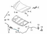 OEM 2022 Hyundai Elantra Cable Assembly-Hood Latch Release Diagram - 81190-AA100