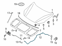 OEM 2022 Hyundai Ioniq 5 CABLE ASSY-HOOD LATCH RELEASE Diagram - 81190-GI000