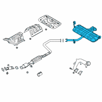 OEM Hyundai Veloster Rear Muffler Assembly Diagram - 28710-J3700
