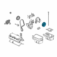 OEM 2001 Honda Civic Pulley, Crankshaft Diagram - 13810-PLM-A01