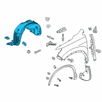 OEM Honda Fender Right, Front Inner Diagram - 74101-TG7-A01