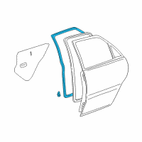 OEM 2003 Lexus RX300 Weatherstrip, Rear Door, RH Diagram - 67871-48010