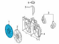 OEM 2016 Toyota Mirai Fan Blade Diagram - 16361-77080