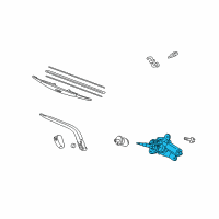 OEM Honda Fit Motor, Rear Windshield Wiper Diagram - 76710-SAA-014