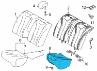 OEM Toyota Mirai Seat Cushion Pad Diagram - 71503-62010