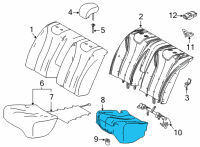 OEM 2019 Toyota Mirai Seat Cushion Pad Diagram - 71503-62010