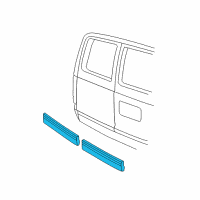 OEM 1995 Chevrolet Astro Molding Asm-Rear Door Lower LH <Use 1C6N*Astral Silve Diagram - 15733483