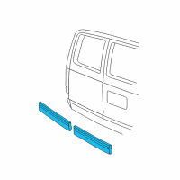 OEM 2002 GMC Safari Molding Asm-Rear Door Lower LH <Use 1C6N*Astral Silve Diagram - 15733483