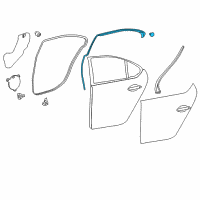 OEM 2015 Lexus LS460 Weatherstrip, Rear Door, No.2 LH Diagram - 67888-50060