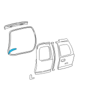 OEM 2001 Chevrolet Tahoe Weatherstrip Asm-Rear Door *Marked Print Diagram - 15057842