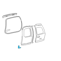 OEM 2003 Chevrolet Tahoe Weatherstrip Asm-Rear Door Center Lower Diagram - 15055218