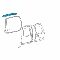 OEM 2000 Chevrolet Suburban 2500 Weatherstrip Asm-Rear Door Upper *Marked Print Diagram - 15055049