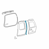 OEM 2000 Chevrolet Suburban 1500 Weatherstrip Asm-Rear Door *Marked Print Diagram - 15065178