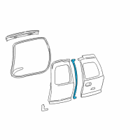 OEM 2000 GMC Yukon XL 1500 Weatherstrip Asm-Rear Door *Marked Print Diagram - 15065178