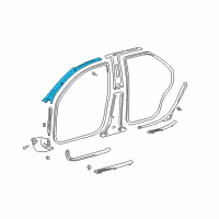 OEM Toyota Camry Windshield Pillar Trim Diagram - 62210-AA021-B0