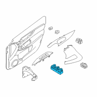 OEM 2014 Nissan Rogue Switch Assy-Power Window, Main Diagram - 25401-4BA5A