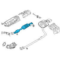 OEM Hyundai Sonata Center Muffler Complete Diagram - 28600-C2700