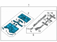 OEM 2022 Jeep Wagoneer Floor Pan Diagram - 68424494AA