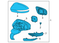 OEM 2020 Toyota Mirai Mirror Assembly Diagram - 87910-62051-A1