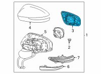 OEM 2016 Toyota Mirai Mirror Glass Diagram - 87931-62050