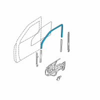 OEM 2001 Hyundai Santa Fe Run-Front Door Window Glass RH Diagram - 82540-26000