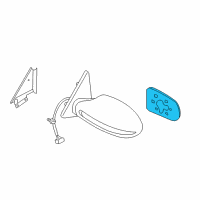 OEM Nissan Maxima Glass - Mirror, RH Diagram - 96301-ZK30E