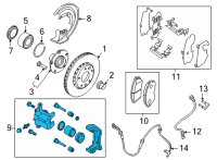 OEM 2021 Nissan Sentra CALIPER ASSY-FRONT RH, W/O PAD & SHIM Diagram - 41001-6LE1A