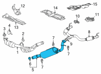 OEM 2021 Chevrolet Tahoe Muffler & Pipe Assembly Diagram - 84946740