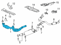 OEM 2021 GMC Yukon XL Converter & Pipe Diagram - 84769824