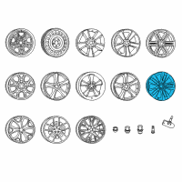 OEM 2019 Dodge Charger Black Painted Aluminum Wheel Diagram - 5ZW66VXWAC