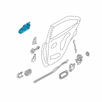 OEM 2005 Nissan Sentra Rear Door Outside Handle Assembly Left Diagram - 82607-6Z618