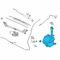 OEM Kia Forte Windshield Washer Reservoir Assembly Diagram - 986201M000