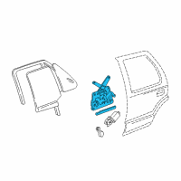 OEM 2003 Chevrolet S10 Regulator Asm-Rear Side Door Window Diagram - 15668728