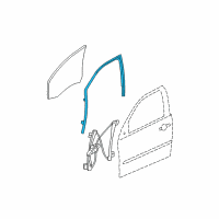 OEM 2005 Chevrolet Malibu Weatherstrip Asm, Front Side Door Window - LH Diagram - 15223299