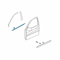 OEM Hyundai Entourage Weatherstrip Assembly-Front Door Belt Outside LH Diagram - 82210-4D000