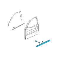 OEM 2008 Hyundai Entourage Moulding Assembly-Front Door Waist Line, RH Diagram - 87712-4J000-9B