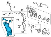 OEM 2021 GMC Sierra 3500 HD Caliper Support Diagram - 84715017