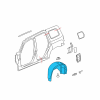 OEM 2006 Chevrolet HHR Wheelhouse Liner Diagram - 15930428