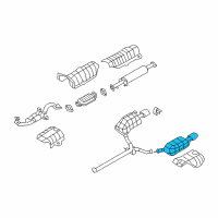 OEM 2009 Hyundai Sonata Tail With Muffler Pipe, Left Diagram - 28700-3K840